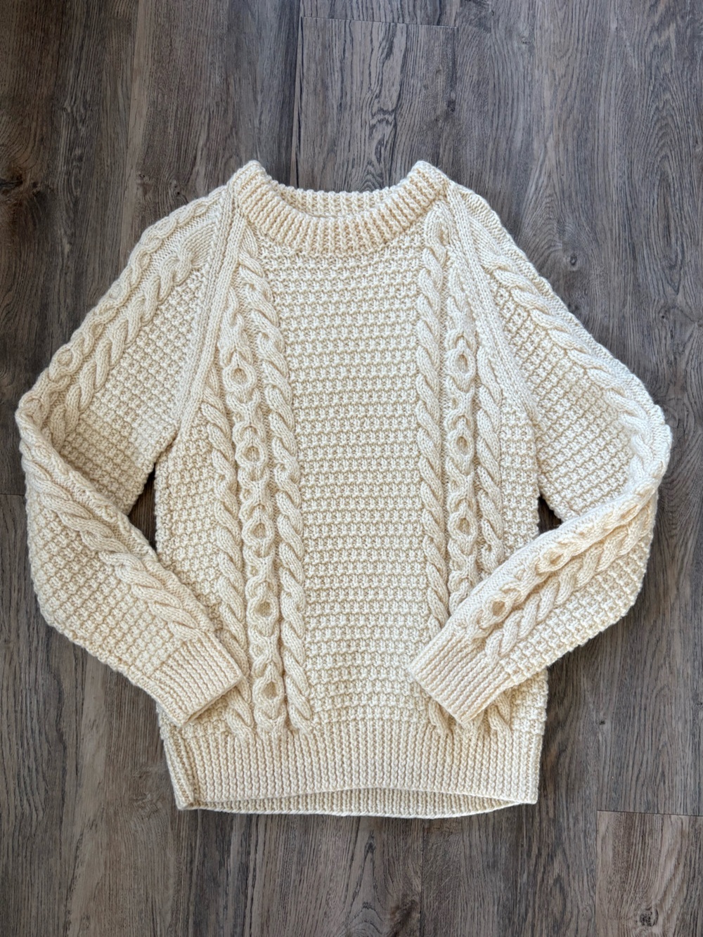 Cream Cable Knit Sweater (no brand, thrifted)